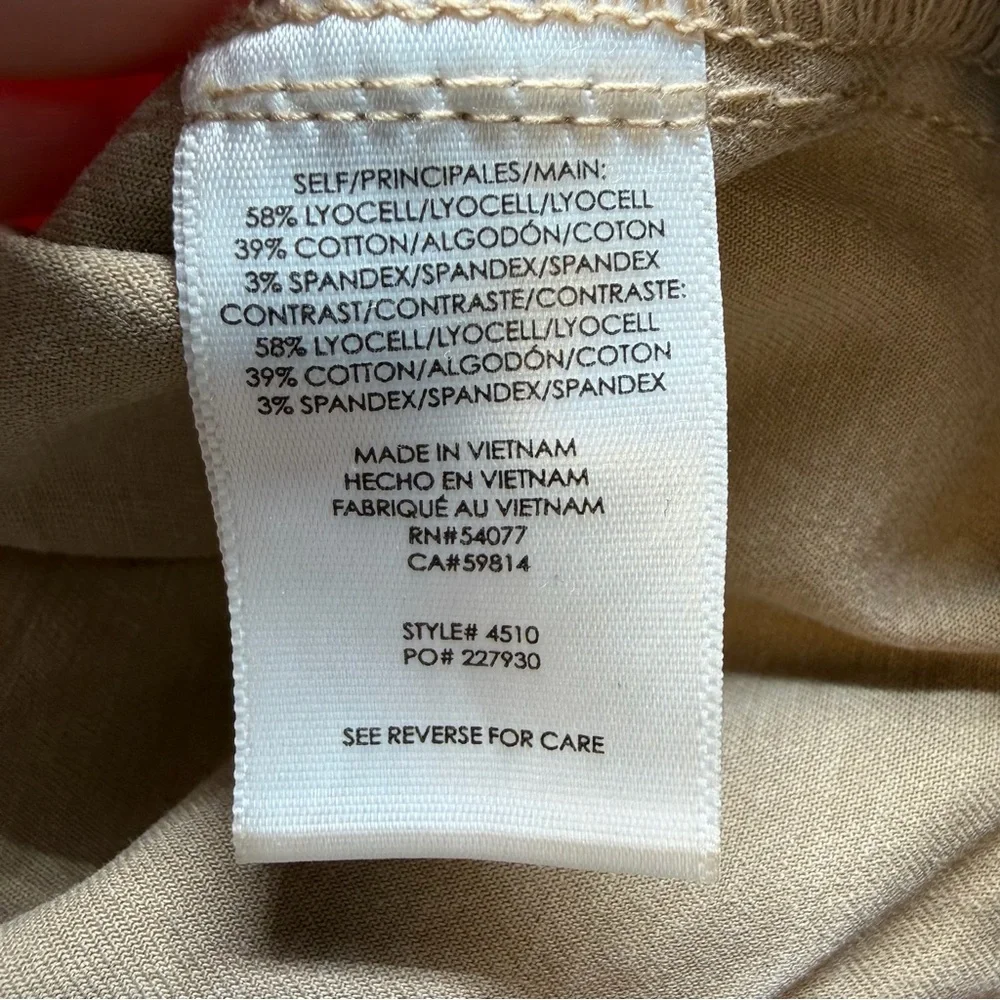 CAbi Captain Pants 4510 Utility Cargo Patchwork Khaki Straight Leg Women’s 12